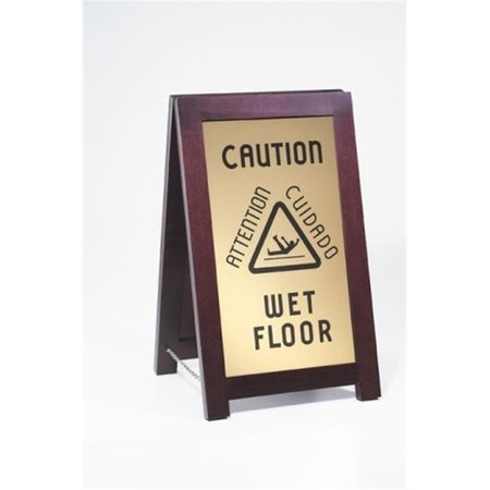 WORKSTATIONPRO Caution Wet Sign Wood; Gold TH214994